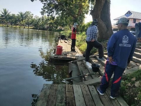 เตรียมสถานที่สำหรับให้ประชาชนลอยกระทง