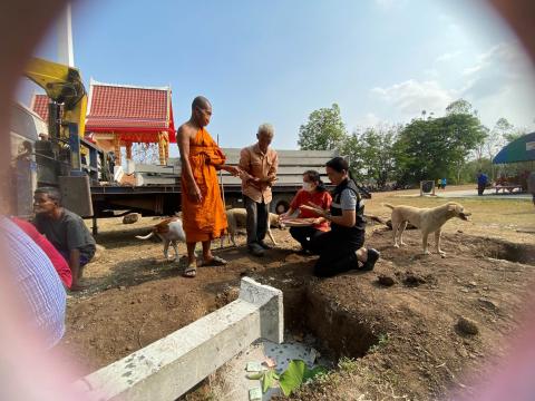 พิธียกเสาเอก เสาโท เพื่อสร้างศาลาธรรมสังเวชน์