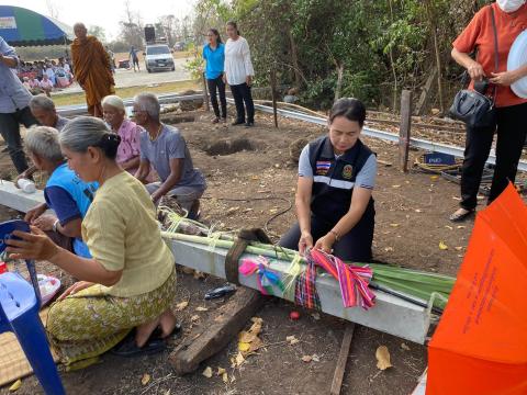 พิธียกเสาเอก เสาโท เพื่อสร้างศาลาธรรมสังเวชน์