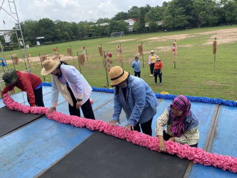 จัดเตรียมสถานที่จัดงานประเพณีบุญบั้งไป ประจำปี 2568