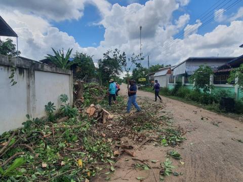 ลงพื้นที่สำรวจตัดแต่งกิ่งไม้ที่กีดขวางทางจราจร