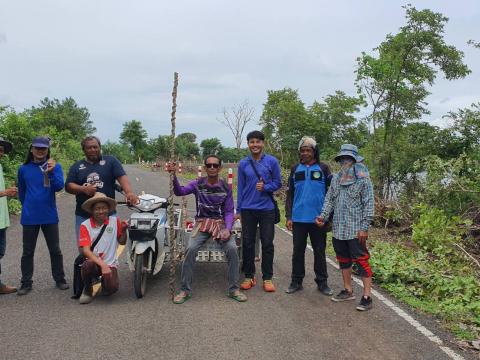 ติดตั้งเสาหลักลาย ริมอ่างเก็บน้ำคลองโพธิ์