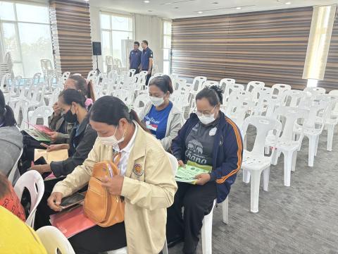 เข้า รับการอบรมโครงการพัฒนาและเสริมสร้างศักยภาพผู้สูงอายุ ผู้พิการ และผู้ด้อยโอกาส