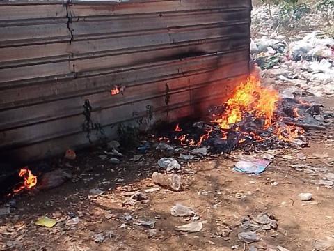 ออกระงับเหตุเหตุไฟไหม้บ่อขยะพื้นที่หมู่ที่ 8