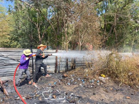 ออกระงับเหตุเหตุไฟไหม้บ่อขยะพื้นที่หมู่ที่ 8