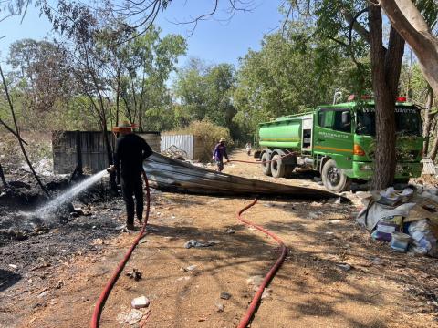 ออกระงับเหตุเหตุไฟไหม้บ่อขยะพื้นที่หมู่ที่ 8