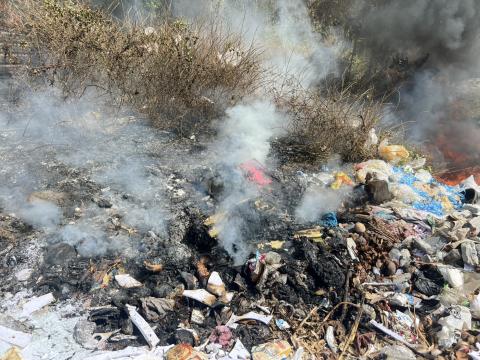 ออกระงับเหตุเหตุไฟไหม้บ่อขยะพื้นที่หมู่ที่ 8