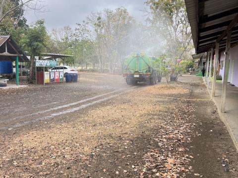 ดำเนินการฉีดพ่นละอองน้ำเพื่อลดค่าฝุ่นละอองขนาดเล็ก(Pm2.5)