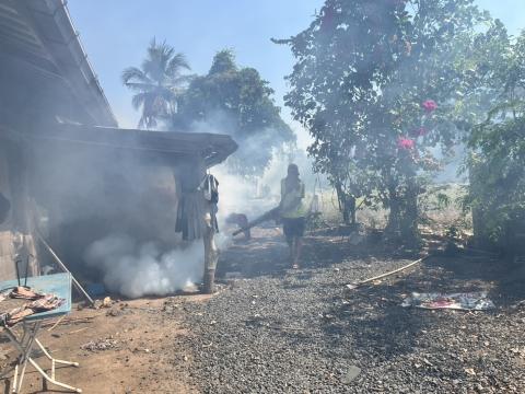 พ่นหมอกควันกำจัดยุงลาย