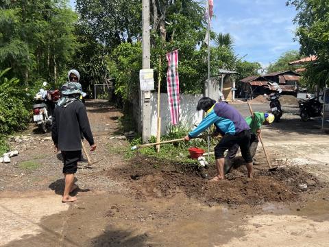 ซ่อมแซมท่อน้ำดิบประปาชำรุดเสียหาย