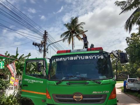 ลงพื้นที่ดำเนินการซ่อมแซมระบบไฟฟ้าส่องสว่างสาธารณะ